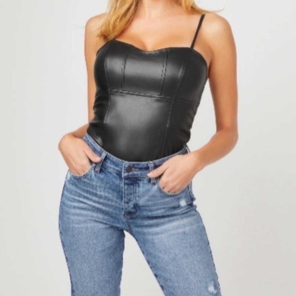 NWT-Guess Faux Leather Women's Top